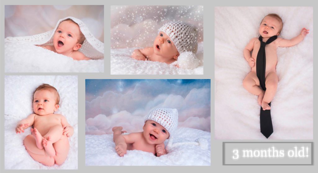 Baby milestones three month photo session - Wilmington area photographer